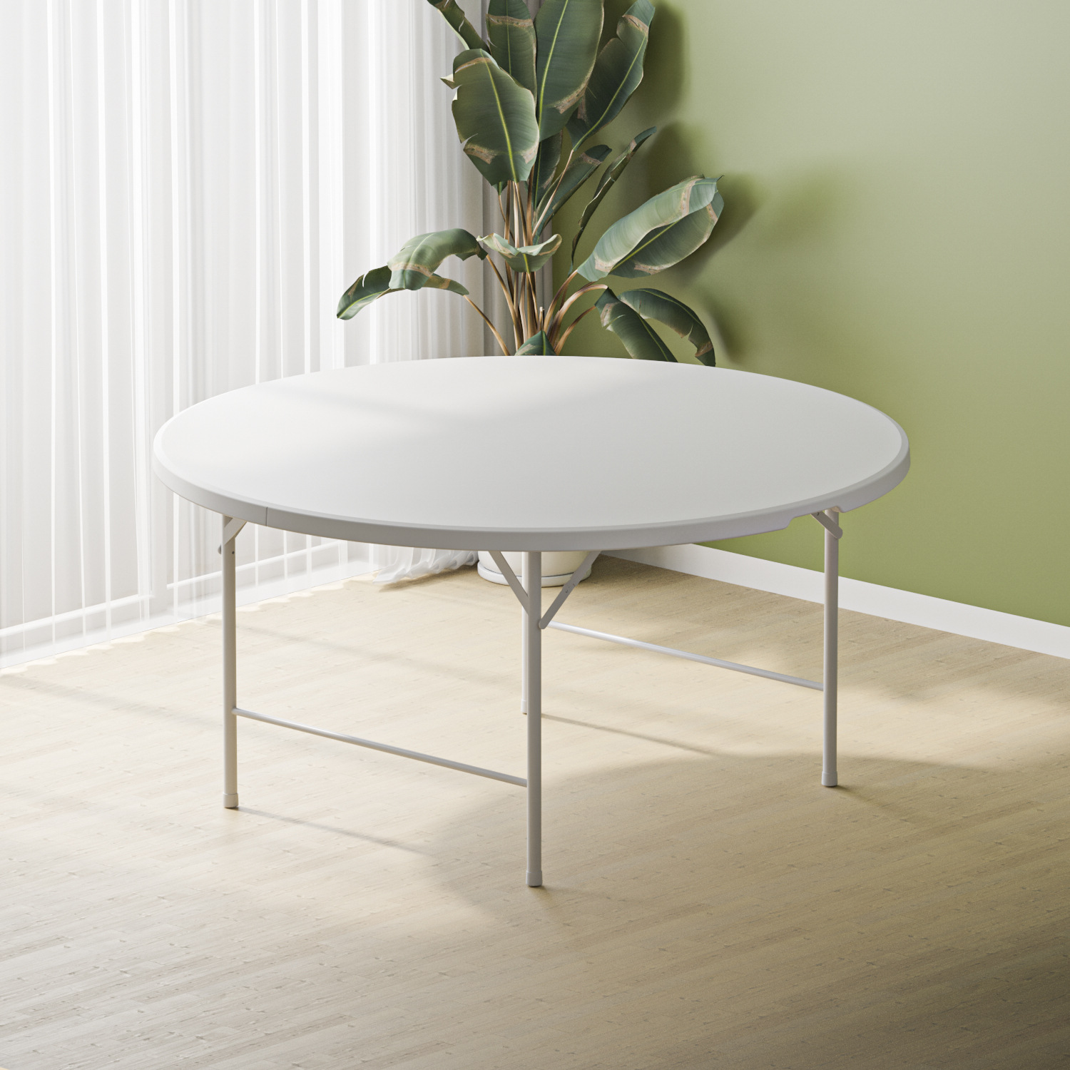 122折叠圆桌 可折叠桌 家庭餐桌 户外桌 便携折叠饭桌 家用圆桌