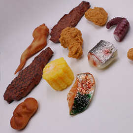仿真食物食品模型pvc立体玉米三文鱼炸鸡腿鸡翅鱿鱼牛排猪鼻子