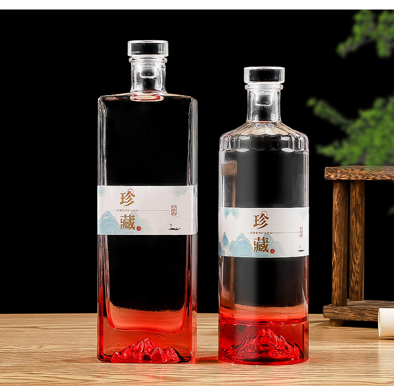 批发白酒瓶500ml空酒瓶子家用自酿酒瓶观山酒瓶套装密封洋酒瓶