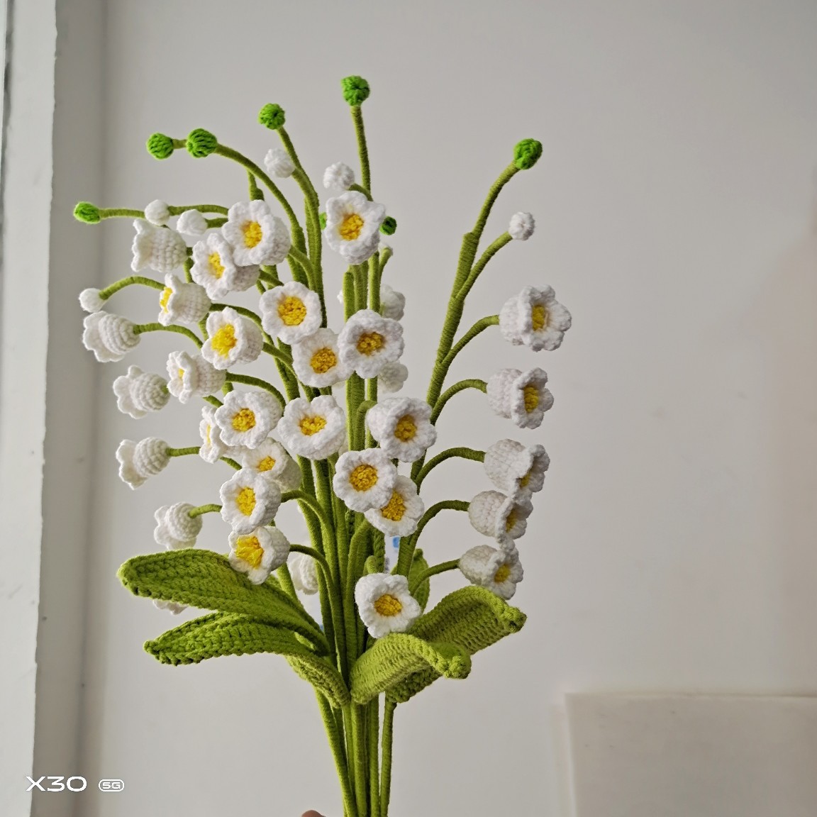 七夕花束成品手工钩针编织毛线花编织花成品花束铃兰花白-阿里巴巴