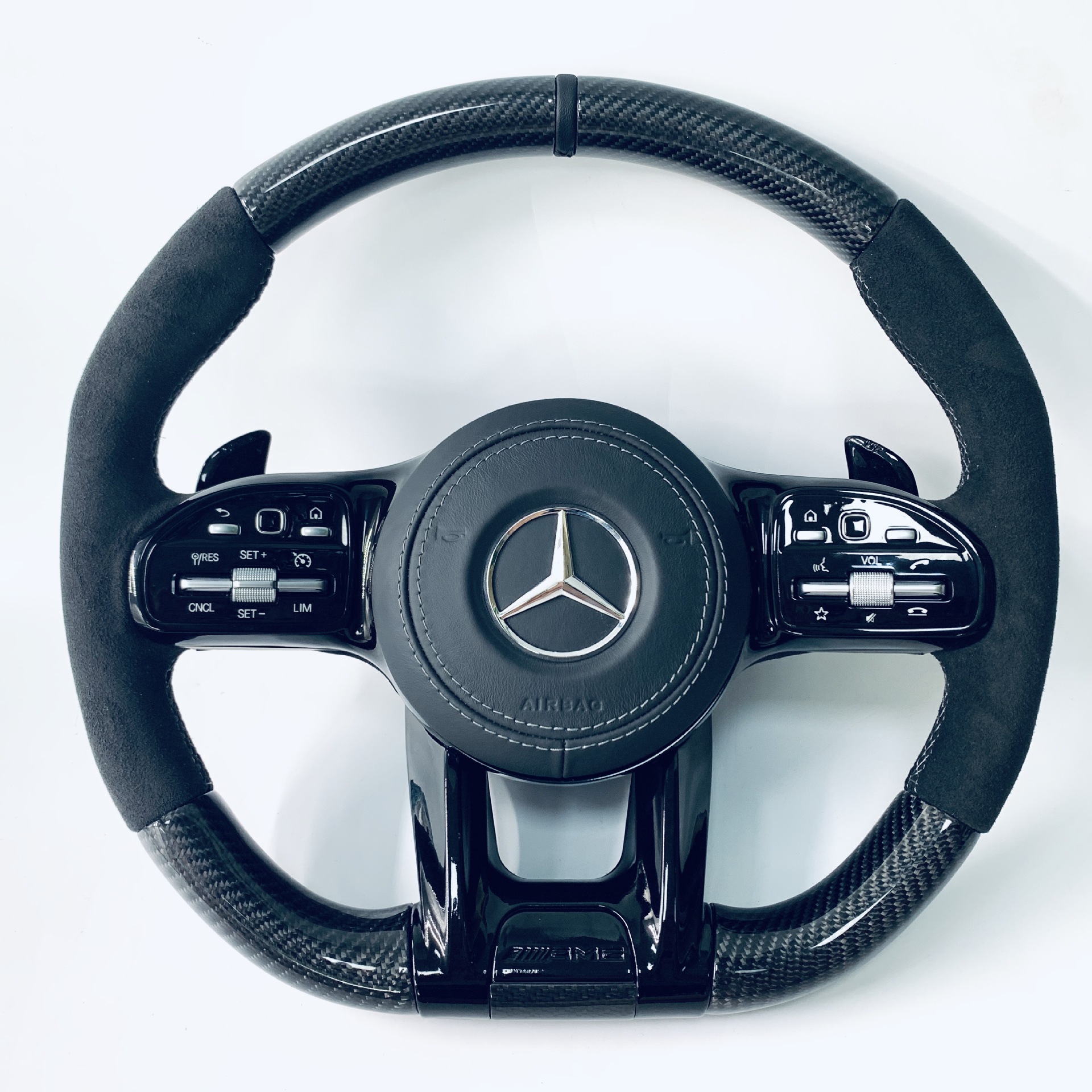 适用于奔驰老款升级新款amg碳纤维汽车方向盘改装s级新款s/c/eg级