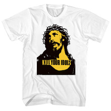 枪花乐队axl rose同款上帝耶稣印花摇滚美式复古短袖T恤一件代发