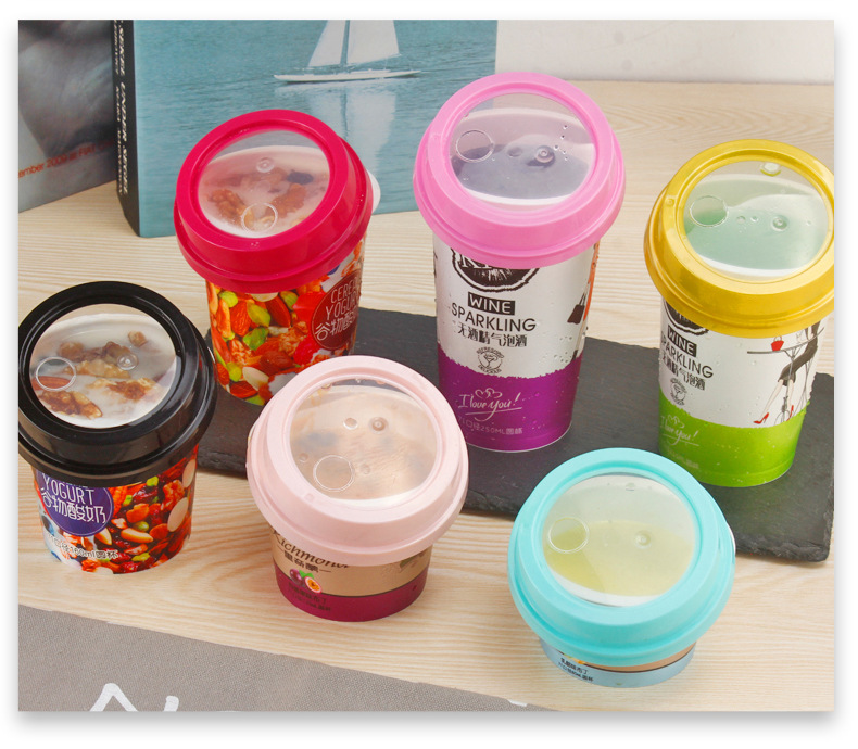 厂家定制模内贴标 酸奶杯冰淇淋杯水果捞杯