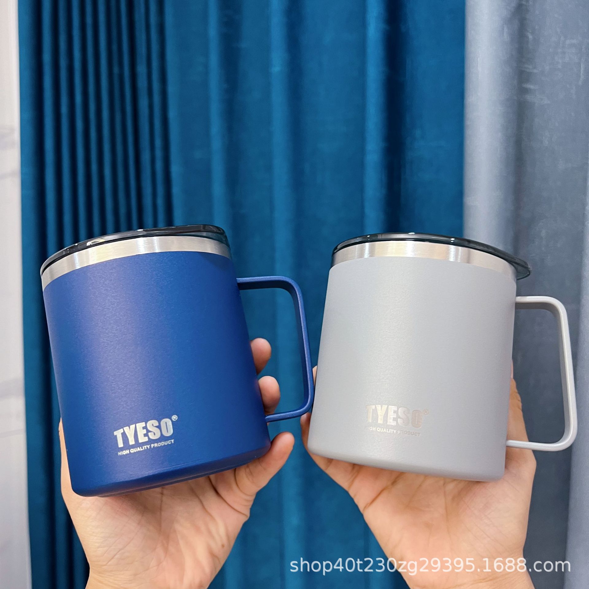 Cross-Border New Arrival Coffee Cup with Lid Ins Household 304 Stainless Steel Mug Cup Creative Simple Office Cup with Handle