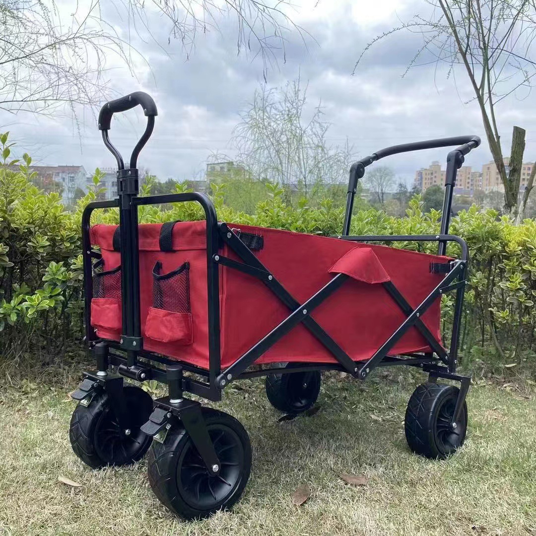 户外四轮折叠便携摆摊野餐手推车小拉杆货钓鱼购物拖车野营营地车