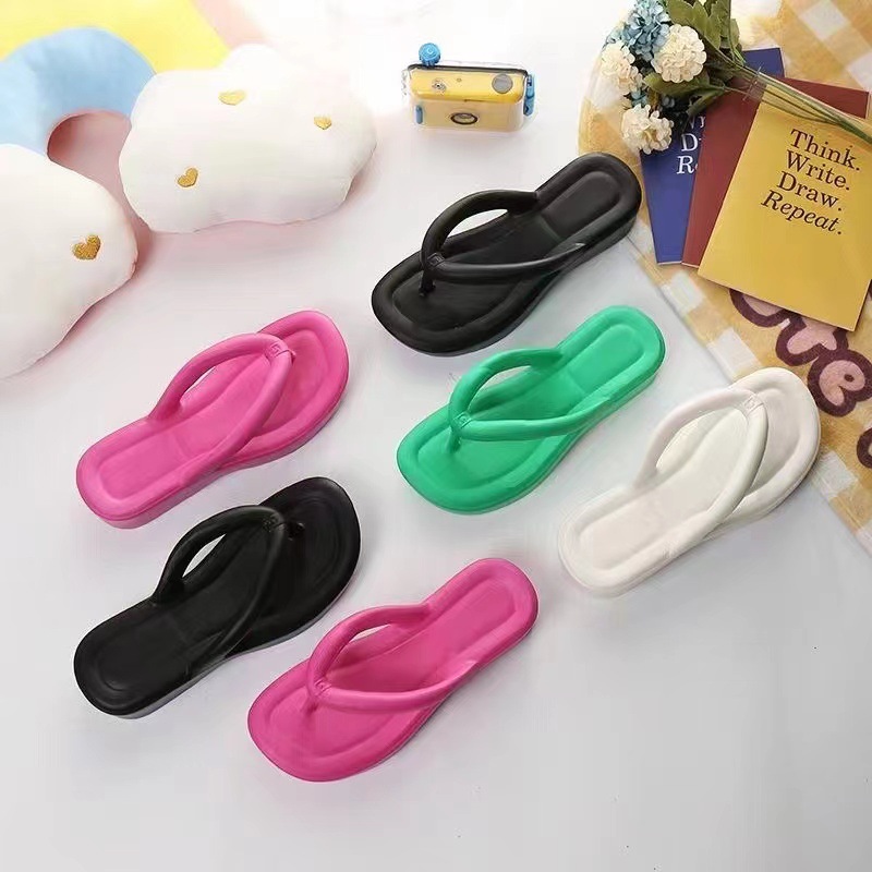 spot foreign trade plastic shoes slippers men‘s and women‘s platform slippers macaron color comfortable simple lightweight guangzhou women‘s shoes