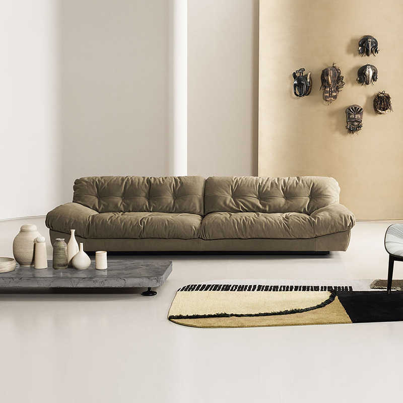 北欧极简侘寂风意大利设计师milano布艺云端沙发大户型现代简约