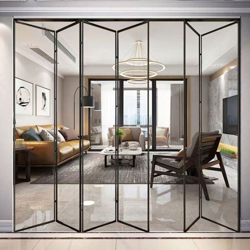 折叠门窗工厂玻璃折叠门隔断门网红无地商场洗车店厨房重型推拉门