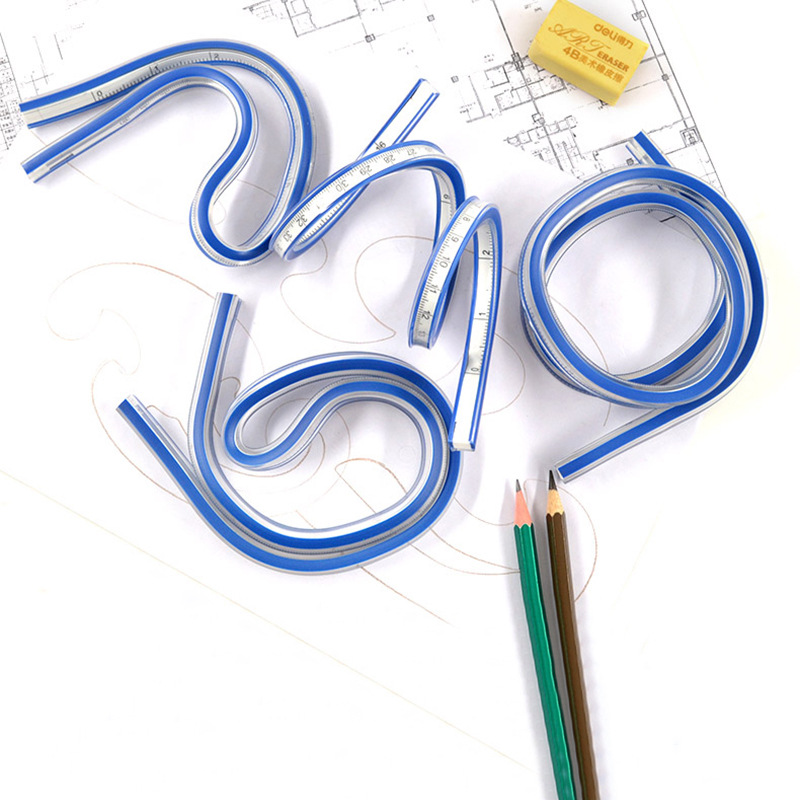 蛇形尺学习绘图自由申展蛇尺软尺公英制漫蛇尺标图 服装制蛇尺