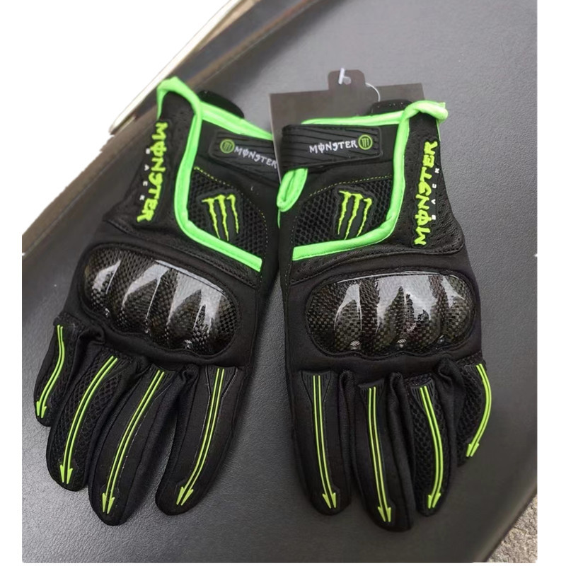 monster正品魔爪鬼爪back摩托车碳纤维防护手套 机车骑士防摔夏季