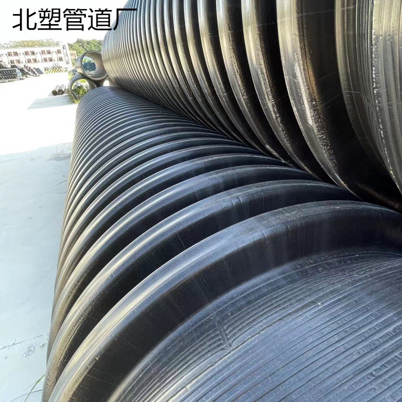 hdpe双壁波纹管黑色一米大口径地下排水管国标dn1000 sn8-阿里巴巴