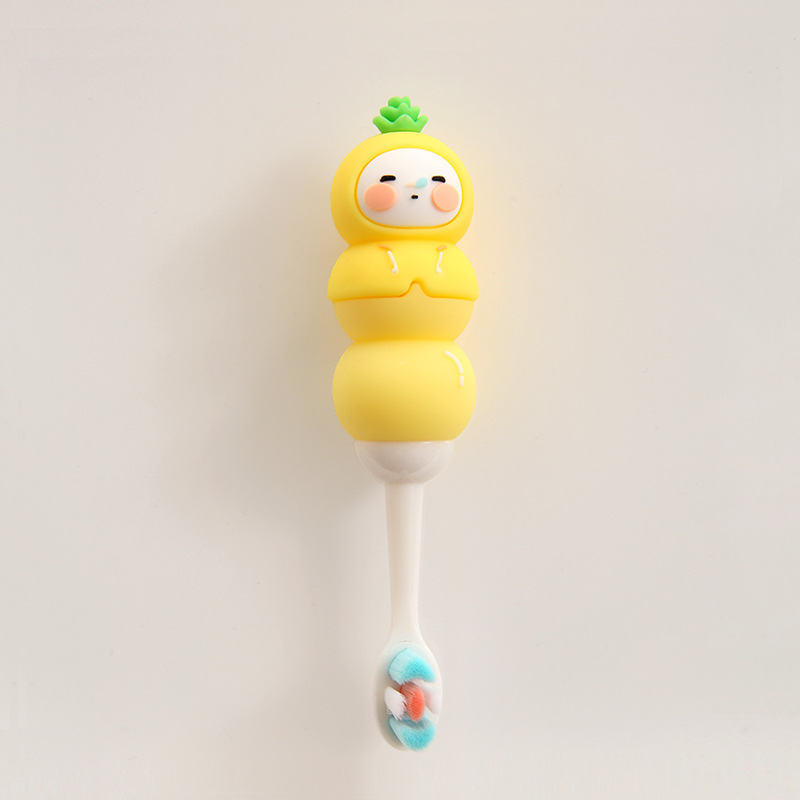 Korean Cartoon Baby Soft-Bristle Toothbrush Non-Slip Silicone Cute Children's Toothbrush Cute Cartoon Gift Box