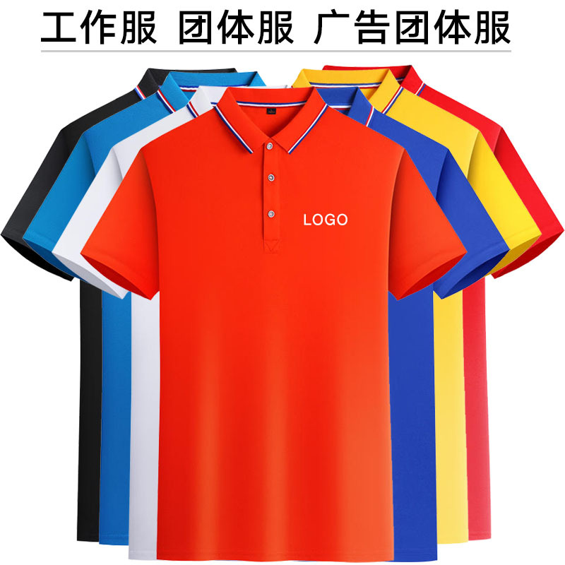 Lapel T-shirt Custom Advertising Shirt Printed Embroidered Logo Short-Sleeved Polo Shirt Men's and Women's Factory Clothing Custom Work Clothes Summer