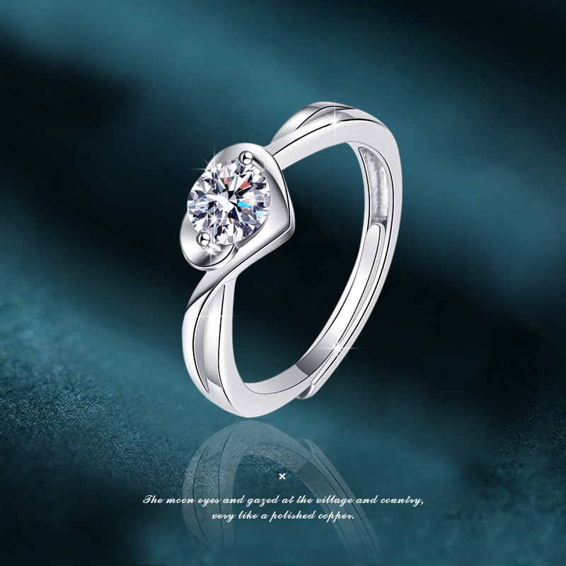 仿真钻戒戒指女情侣创意求婚对戒拼多多热销外贸韩版婚戒八心八箭