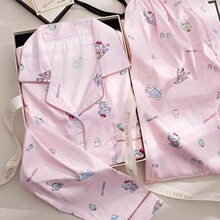 HELLOKITTY睡衣女春秋款冰丝长袖高级感可爱卡通真丝绸家居服夏季