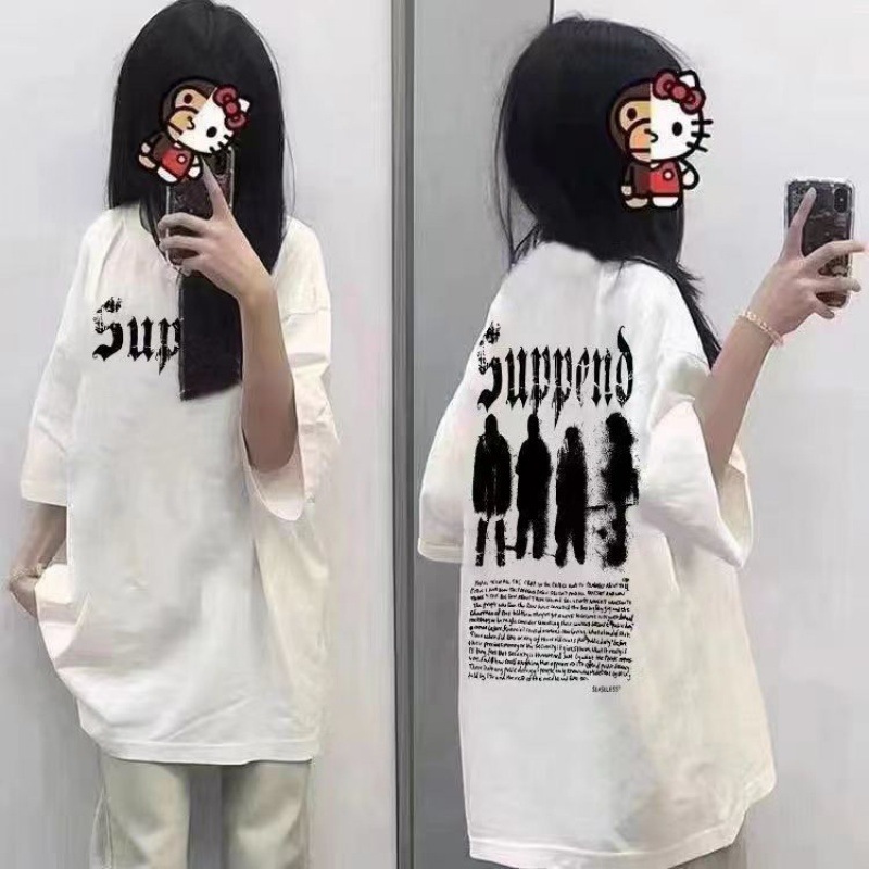 春夏新款美式hiphop短袖t恤女夏季ins潮流宽松bf小众高街百搭上衣
