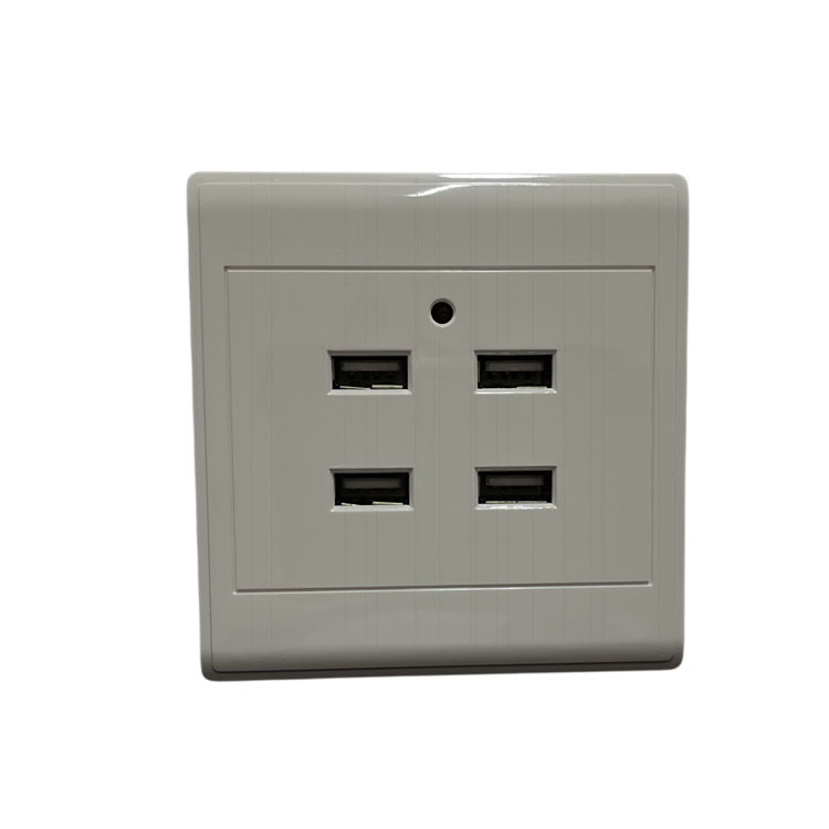 86型usb插座面板明装四孔usb充电插座暗装而四孔220v低压36v转5v