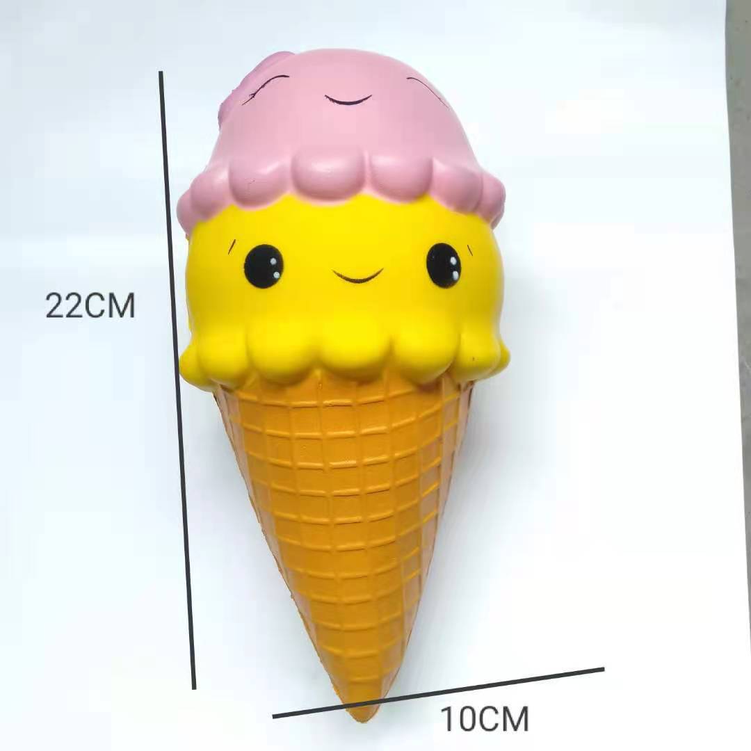 pu慢回弹仿真squishy食品22 15 10公分双头水果冰淇淋及猫杯玩具