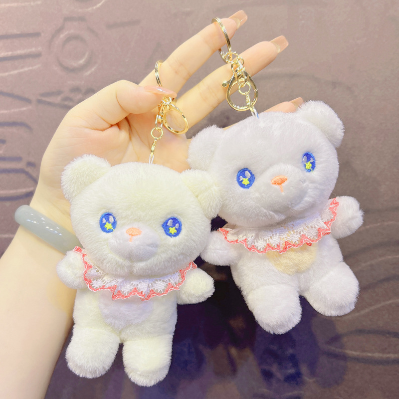 网红可爱萌小熊挂件毛绒玩具公仔丝巾熊包包挂饰钥匙扣布娃娃玩偶