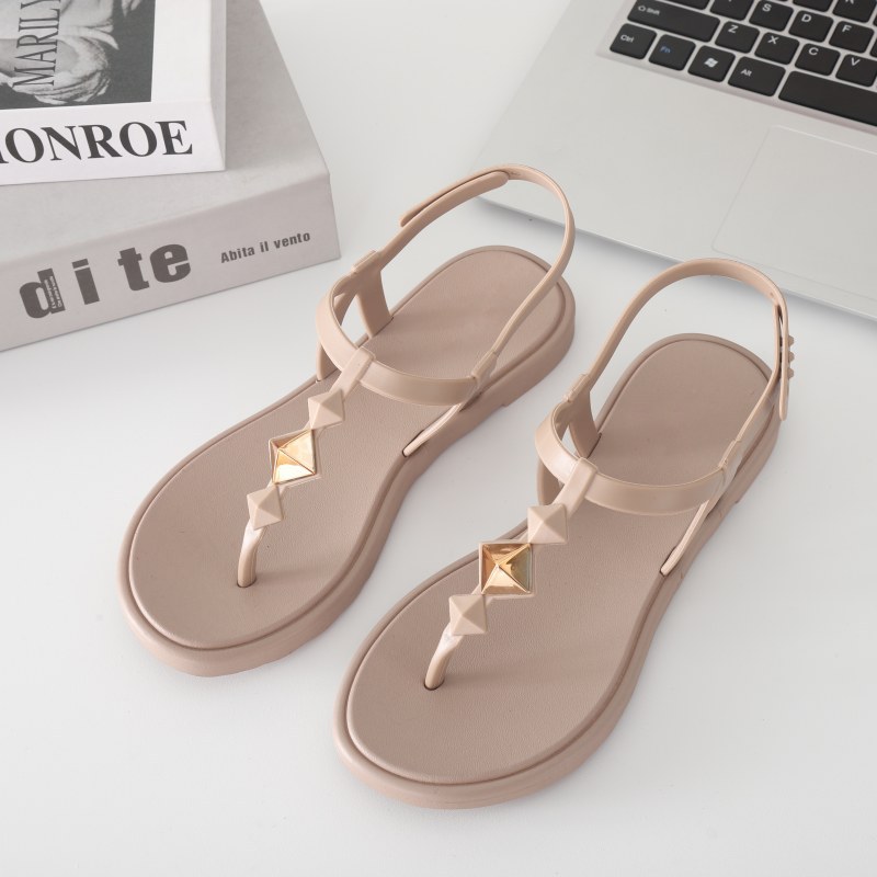 韩版复古拖鞋女夏外穿2024新款平底简约夹脚趾防滑罗马人字凉拖鞋