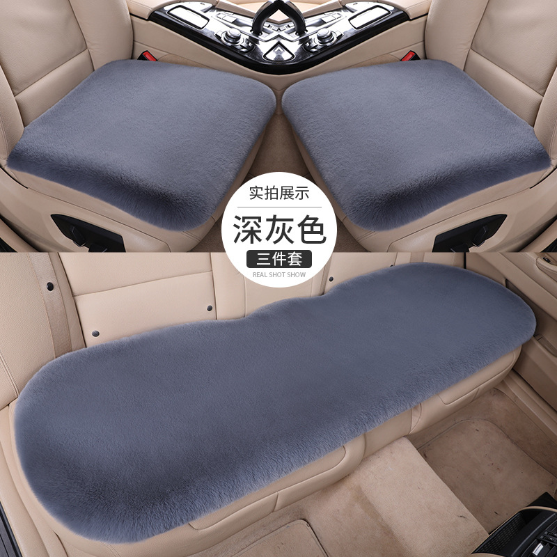 Car Cushion Winter Rabbit Plush Lumbar Support Pillow Thickened Winter Short Fur Goddess Single Piece Ins Internet Celebrity Three-Piece Seat Cushion