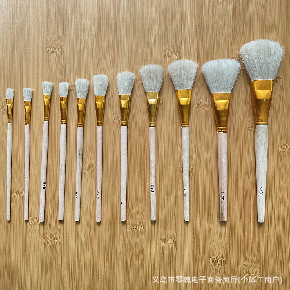 源头厂家现货S笔1-20号树脂陶瓷彩绘工艺彩绘笔普通羊毛S笔