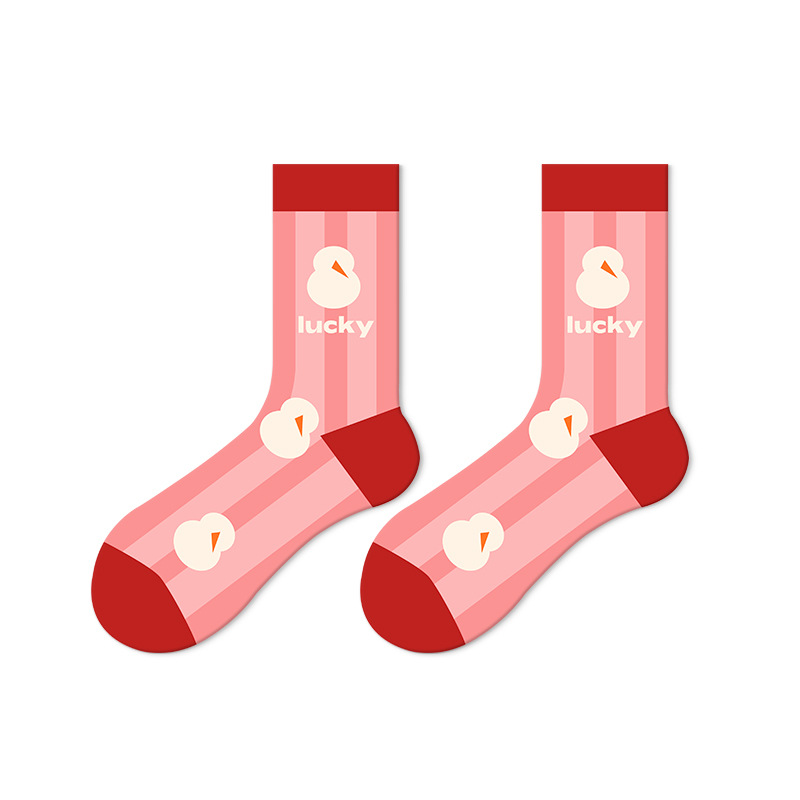 Christmas Stockings Socks for Men and Women Ins Trendy Gift Box Cute Home Long Socks Couple Mid-Calf Stocks Autumn and Winter Zhuji Socks