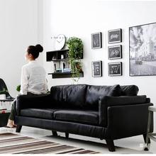 北欧皮艺沙发简约现代单双人三人客厅整装办公室办公沙发茶几组合