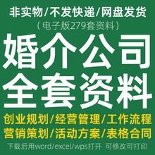 表格相亲营销婚介管理方案婚恋资料创业筹备经营活动公司合同行业