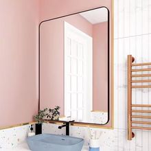 网红浴室镜化妆镜壁挂粘贴镜子打孔厕所洗手间洗漱卫生间贴墙卫浴