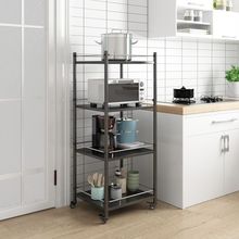 不锈钢厨房夹缝置物架落地多层可移动窄小型冰箱旁侧缝隙收纳架子
