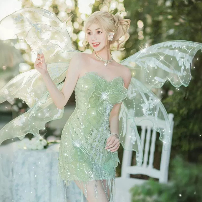 杨颖baby同款精灵绿野仙踪影楼主题生日成人礼服仙女写真艺术拍照