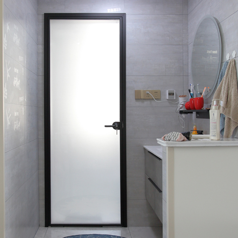 适用轻奢极简窄边框钛镁铝合金卫生间厨房厕所超白长虹玻璃细边平