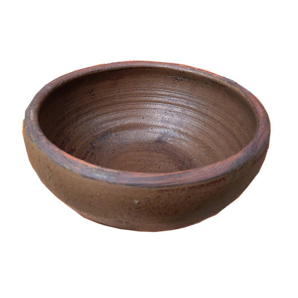 柴窑土陶碗粗陶碗纯手工家用菜钵子传统农家用带釉土陶盆老式餐具