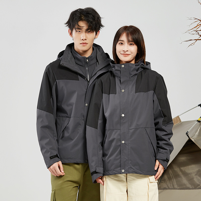 Shell Jacket Men's and Women's Shell Jacket Three in One Two-Piece Set Waterproof Warm Work Clothing Universal Work Clothes Custom Logo