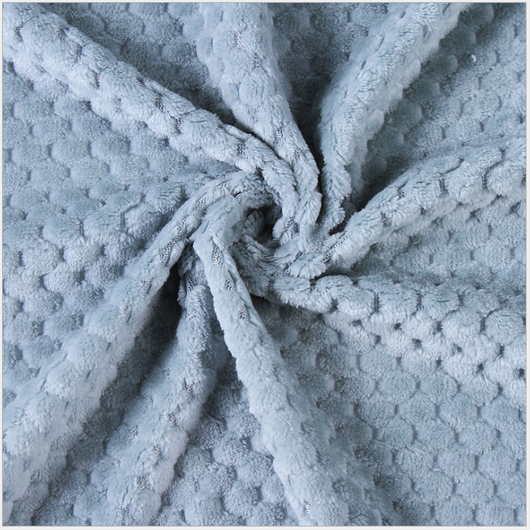 源头厂家 单面菠萝格法兰绒蜂巢面料 秋冬家纺家居鞋材玩具面料
