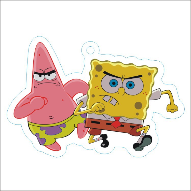 海绵宝宝 派大星 章鱼哥周边q版夹层亚克力钥匙扣 立牌摇摇乐摆件