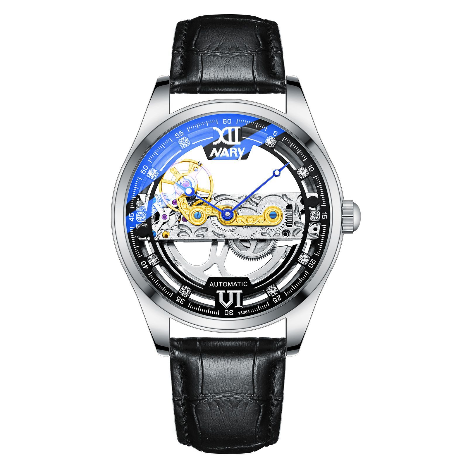 nary/耐瑞 抖音直播热销手表男士休闲商务镂空表盘全自动机械手表