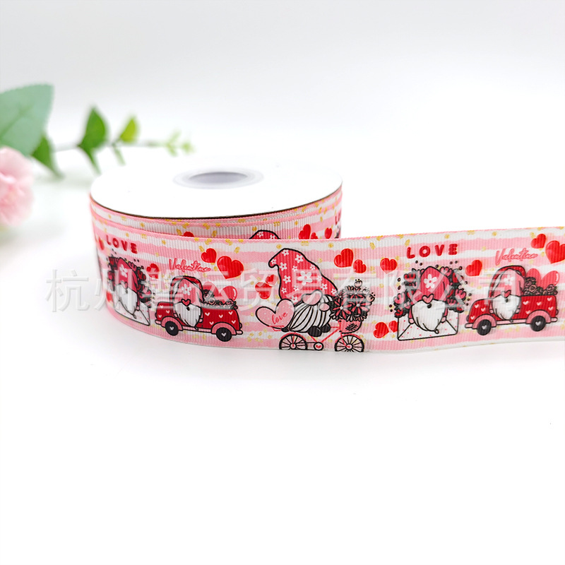 4cm Valentine's Day Ribbon Digital Printing Thread Belt Holiday Party Gift Decoration Ribbon Hair Accessories DIY Accessories