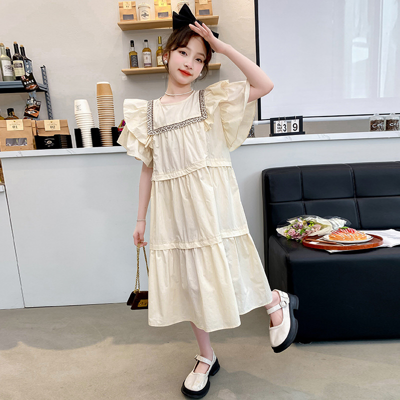 女童连衣裙夏装2024新款韩版网红儿童洋气公主裙女孩中大童裙子夏