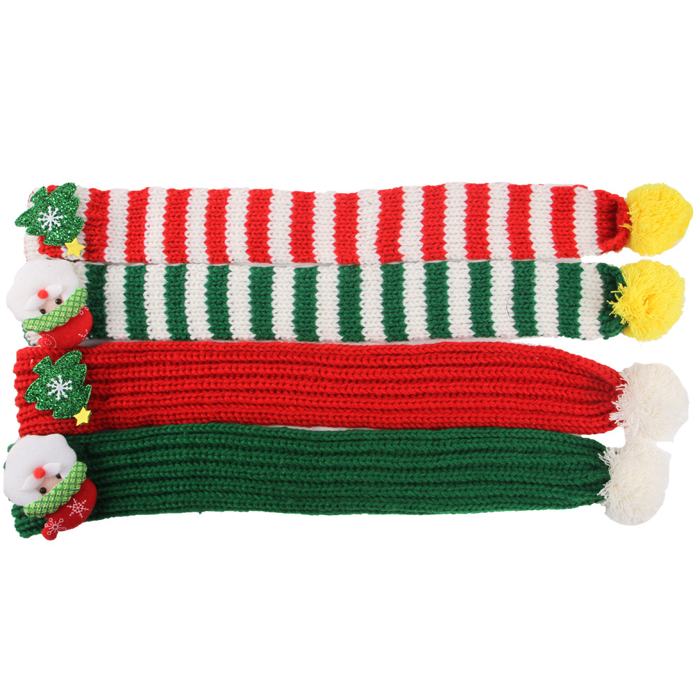 Amazon Pet Knitted Christmas Scarf Creative Christmas Series Teddy Scarf Cat Dog Pet Supplies