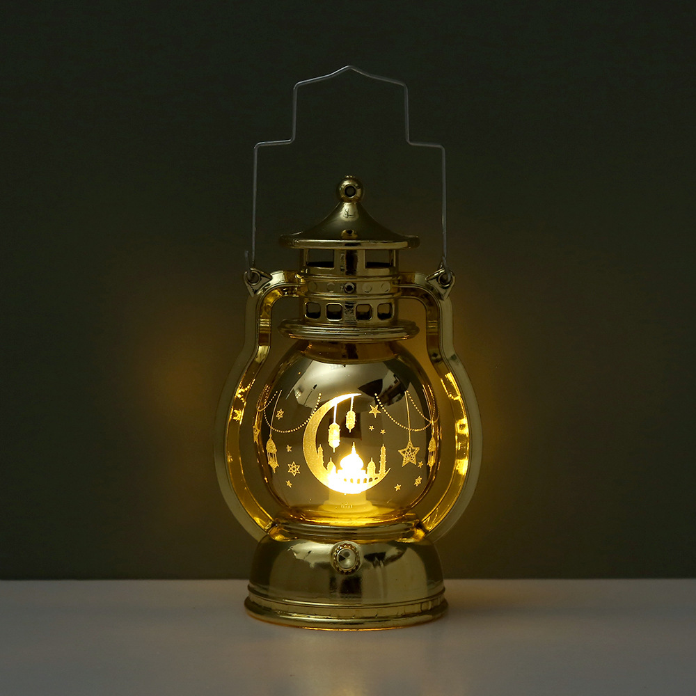 Middle East Festival Led Lantern Storm Lantern Portable Small Lantern Electric Candle Lamp