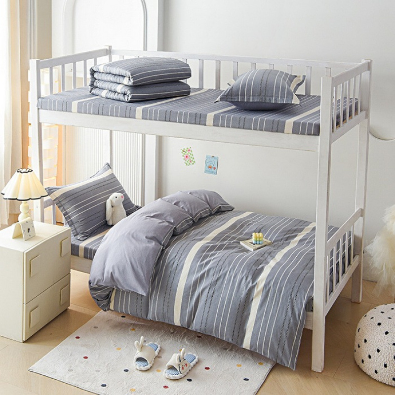 批发全棉学生宿舍三件套纯棉学校六件套被子床褥多件套简约学院风