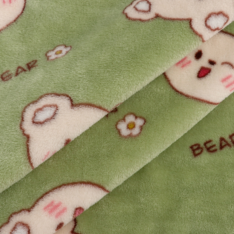 Spot Goods 280G Duplex Printing Flannel Flannel Printed Cute Bear Bear Homewear Pajamas Blanket