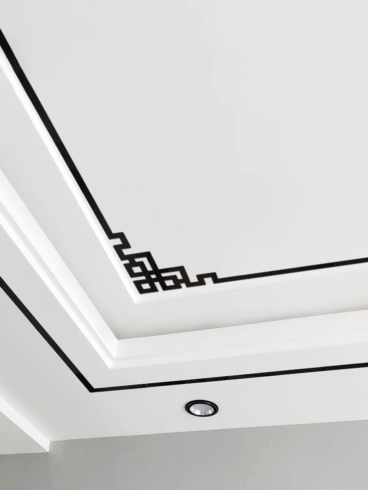 自粘客厅吊顶装饰条天花板边框遮丑美边线条对角花亚克力墙贴立体