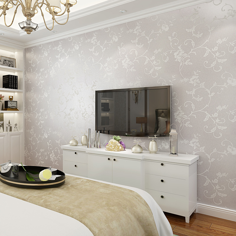 暖色调美式田园提花墙布 全屋卧室电视背景墙欧式壁布防水家装布