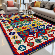 跨境仿羊绒地毯北欧可折叠水洗客厅地毯波斯民族风衣帽间床边地毯