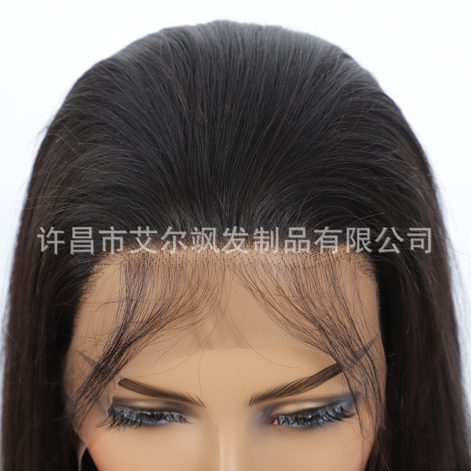 Xuchang Ale Wig 13*4 Front Lace Wig Straight Human Hair Wig Human Hair Cross Border