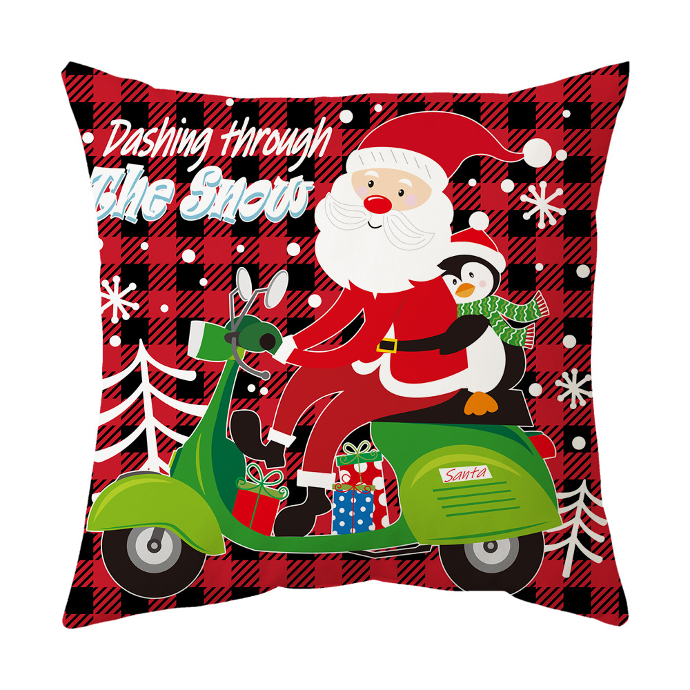 Christmas Decorative Cushion Sofa Cushion Christmas Elderly Home Throw Pillowcase Cross-Border Amazon Printed Pillowcase