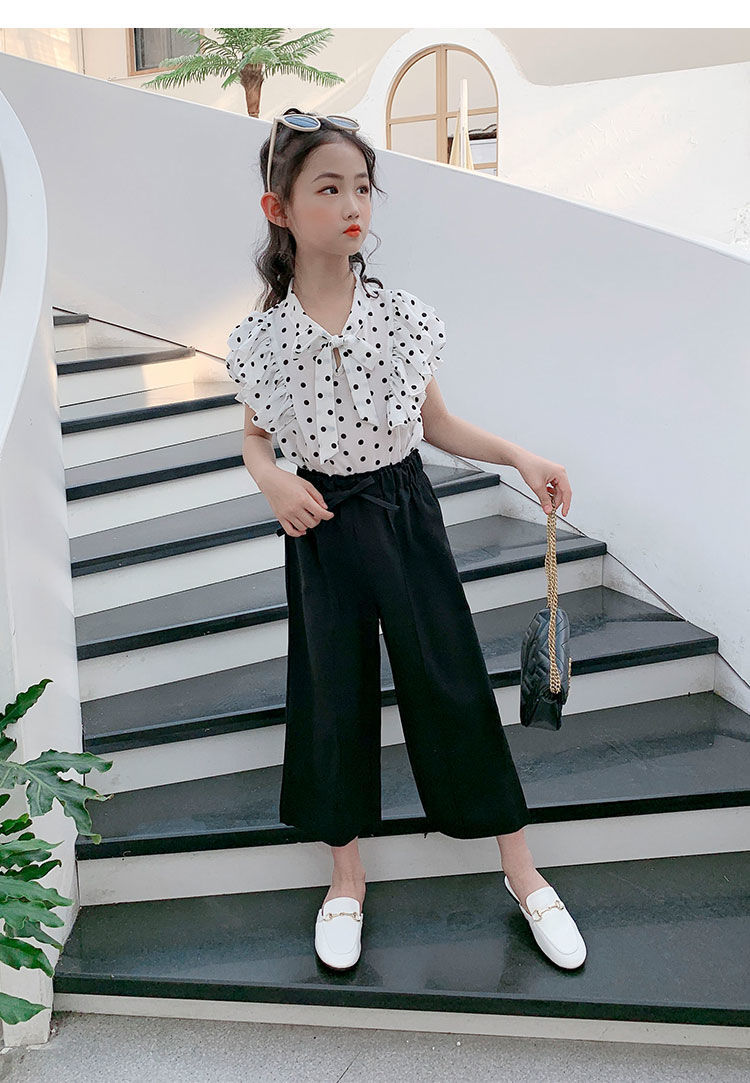 女童短袖夏装甜美休闲套装儿童韩版阔腿裤夏季两件套12岁女孩衣服
